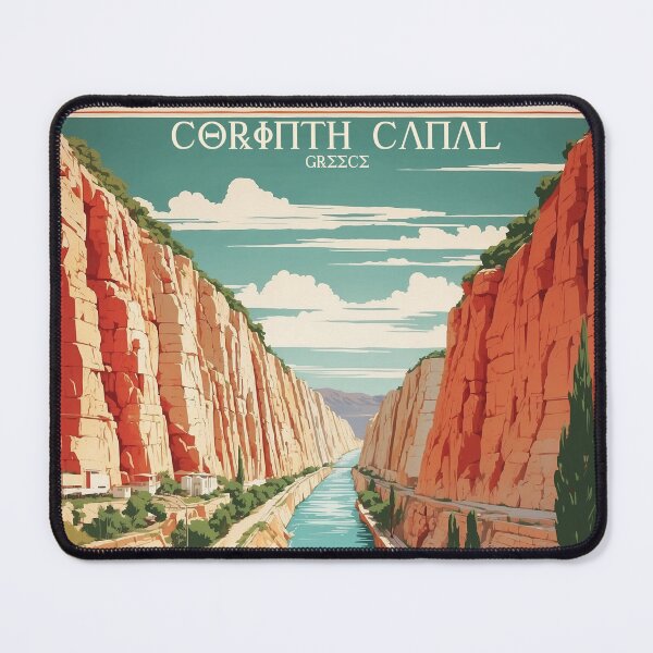 Item preview, Corinth Canal Greece Vintage Poster Tourism  designed and sold by TravelersGems.