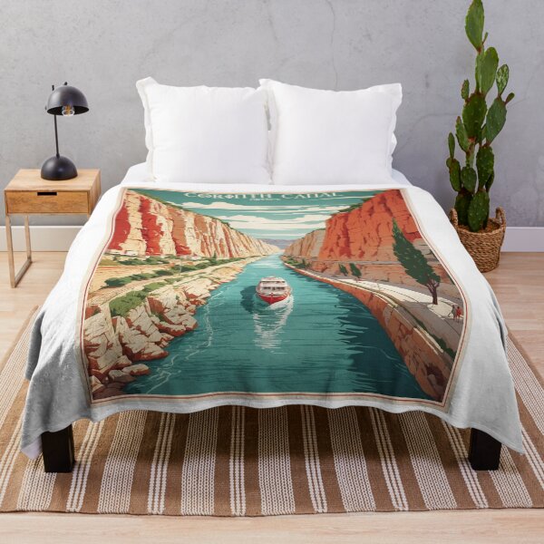 Item preview, Corinth Canal Greece Vintage Poster Tourism  designed and sold by TravelersGems.