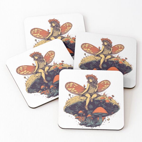 Item preview, Mushroom Fairy | Vintage Art designed and sold by EarthyTones.