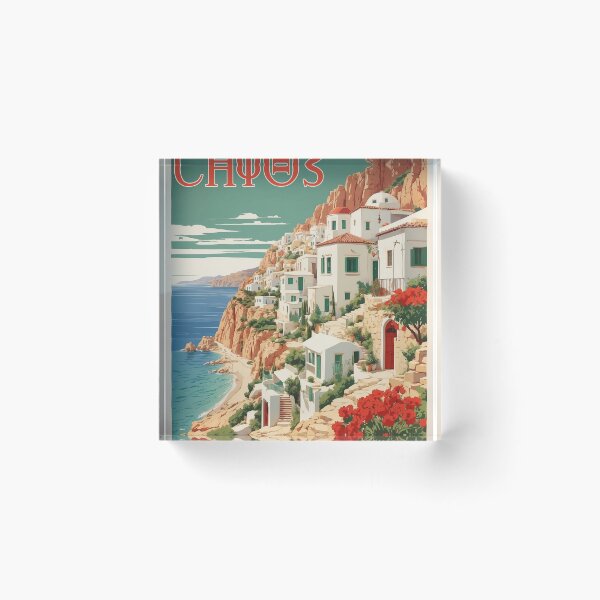 Item preview, Chios Greece Vintage Poster Tourism  designed and sold by TravelersGems.