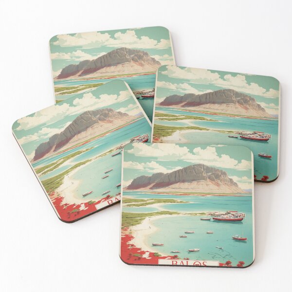 Item preview, Balos Lagoon Greece Vintage Poster Tourism  designed and sold by TravelersGems.