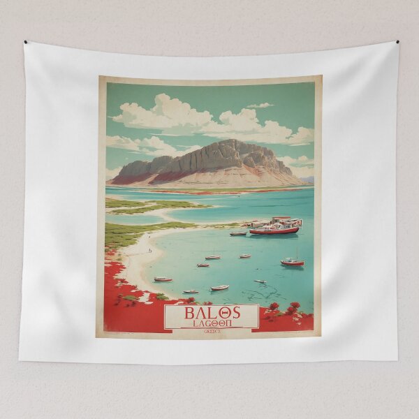 Item preview, Balos Lagoon Greece Vintage Poster Tourism  designed and sold by TravelersGems.