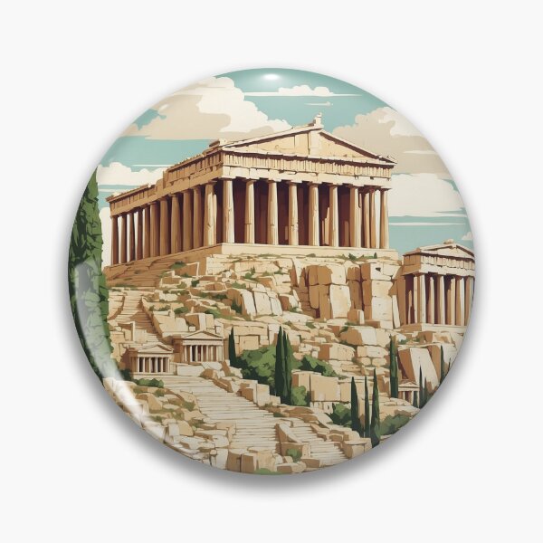 Item preview, Athens Acropolis Greece Vintage Poster Tourism  designed and sold by TravelersGems.