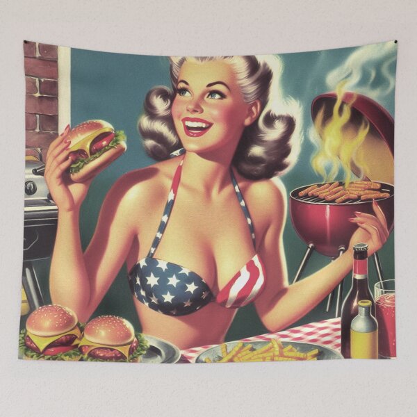 Item preview, Barbecue Pin Up designed and sold by PulpVintage.