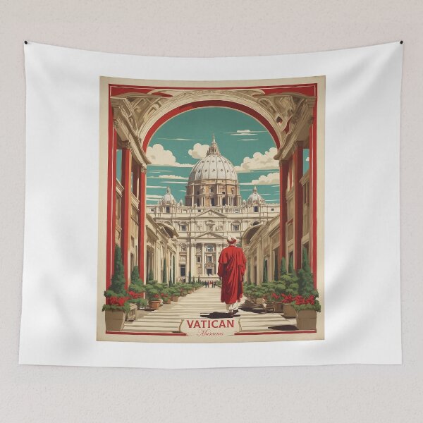 Item preview, Vatican Museums Italy Vintage Poster Tourism  designed and sold by TravelersGems.