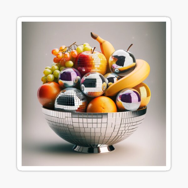 Item preview, Disco Fruits in a Bowl, Disco Ball Artwork  designed and sold by ArtfulMiller.