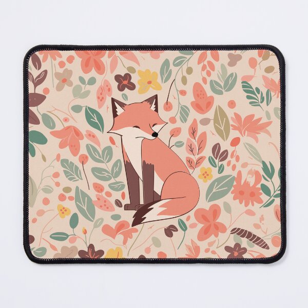 Item preview, Vintage Folk Floral Fox Pattern designed and sold by SweetClicks123.