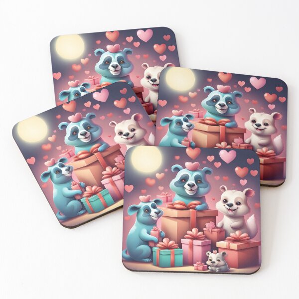 Item preview, Valentine's Day gift series 4 animals and hearts designed and sold by janjacbu.