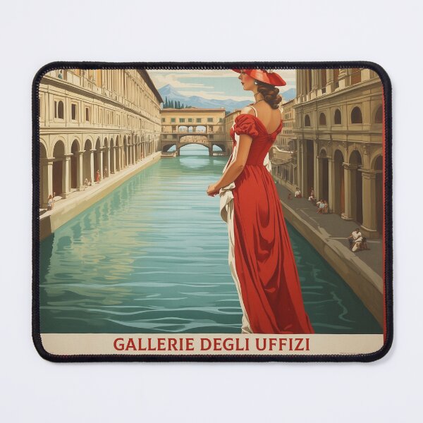 Item preview, Gallerie Degli Uffizi Florence Italy Vintage Poster Tourism  designed and sold by TravelersGems.