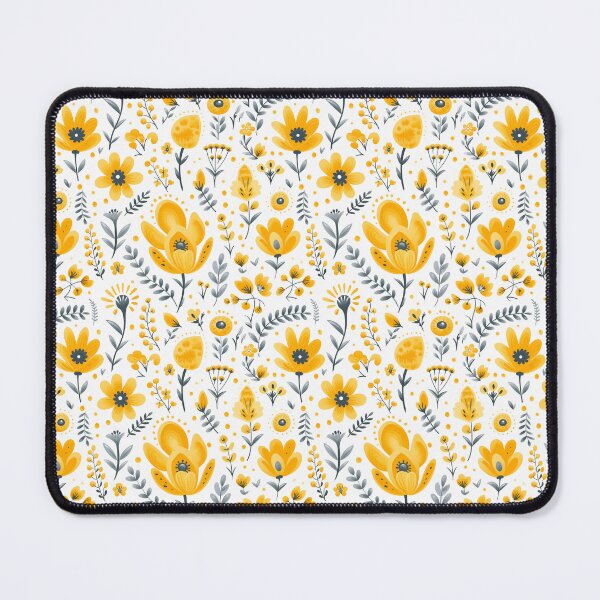 Item preview, folk style flowers in yellow and blue #4 designed and sold by darkartsflowers.