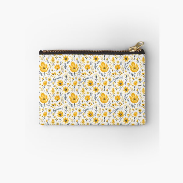 Item preview, folk style flowers in yellow and blue #4 designed and sold by darkartsflowers.