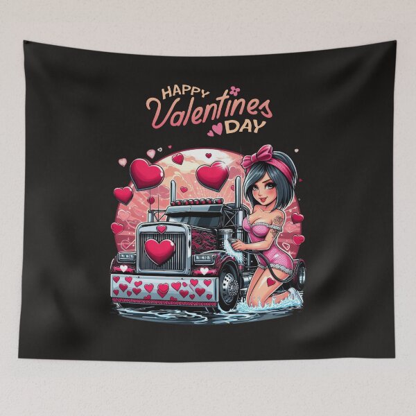 Item preview, Happy Valentine's Day big rig  designed and sold by SeeingBeyond.