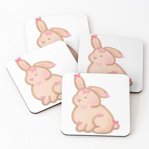 Item preview, Coquette Pink Bows Bunny designed and sold by Fin-Art-.