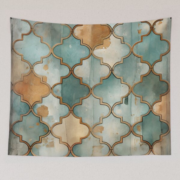 Item preview, Weathered and worn Moroccan tile print designed and sold by dcrc.