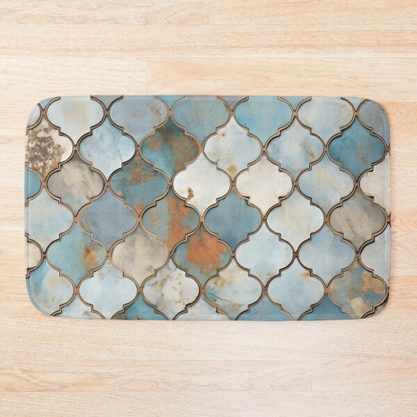 Item preview, weathered and worn moroccan tile print designed and sold by dcrc.