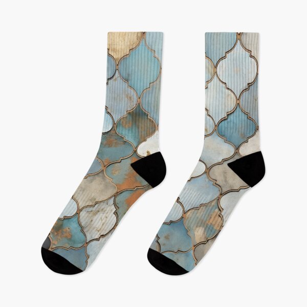 Item preview, weathered and worn moroccan tile print designed and sold by dcrc.