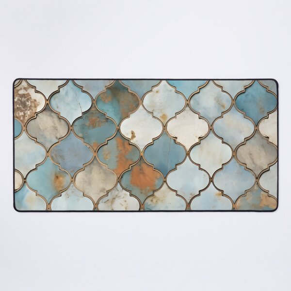 Item preview, weathered and worn moroccan tile print designed and sold by dcrc.