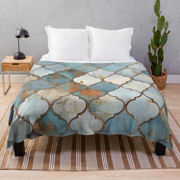 Item preview, weathered and worn moroccan tile print designed and sold by dcrc.