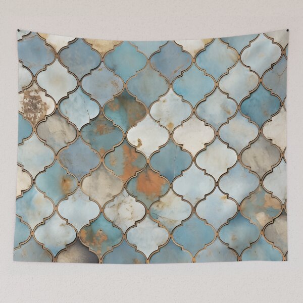 Item preview, weathered and worn moroccan tile print designed and sold by dcrc.