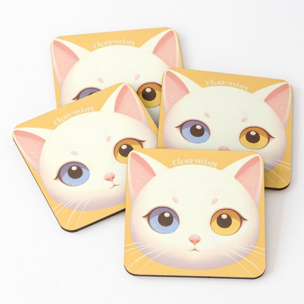Item preview, Charming Bicolor-Eyed Kitten Illustration designed and sold by inkArtistryfine.