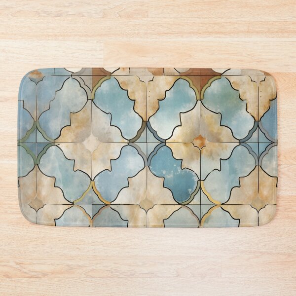 Item preview, weathered and worn moroccan tile print designed and sold by dcrc.