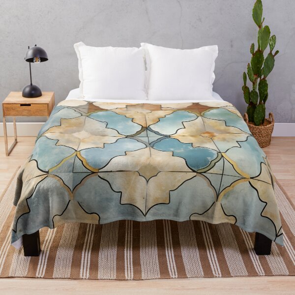 Item preview, weathered and worn moroccan tile print designed and sold by dcrc.