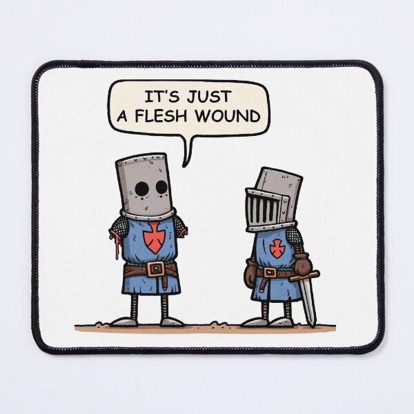 Item preview, Unstoppable Knight - It's Just a Flesh Wound designed and sold by MnDShirts.