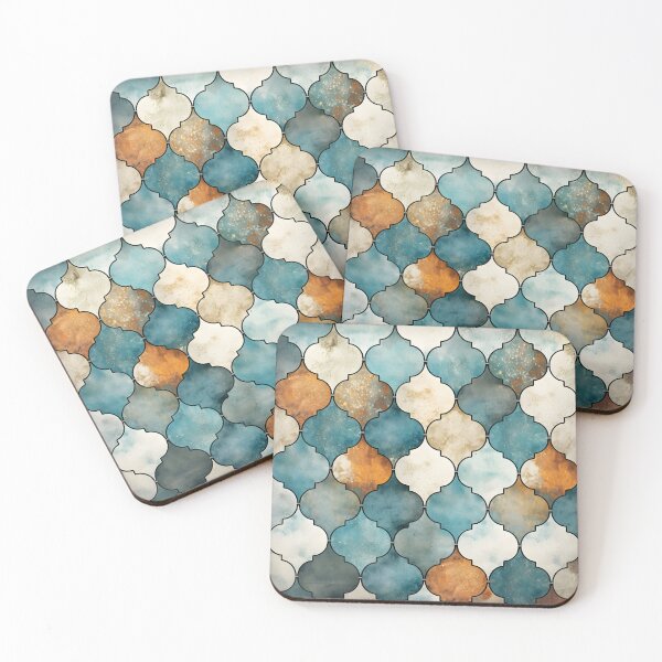 Item preview, weathered and worn moroccan tile print designed and sold by dcrc.