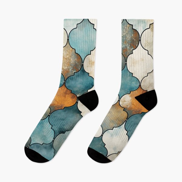 Item preview, weathered and worn moroccan tile print designed and sold by dcrc.