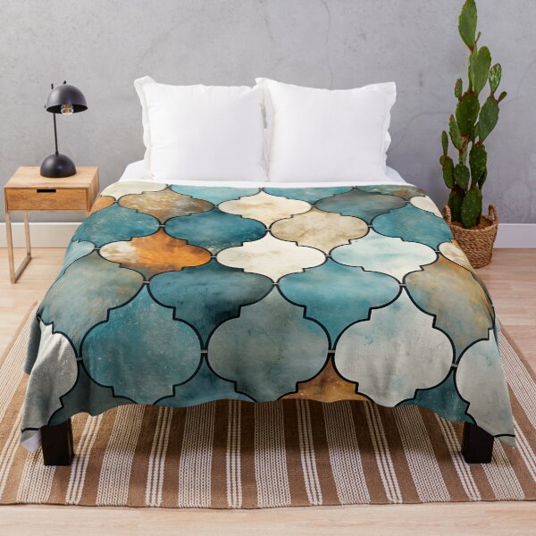 Item preview, weathered and worn moroccan tile print designed and sold by dcrc.