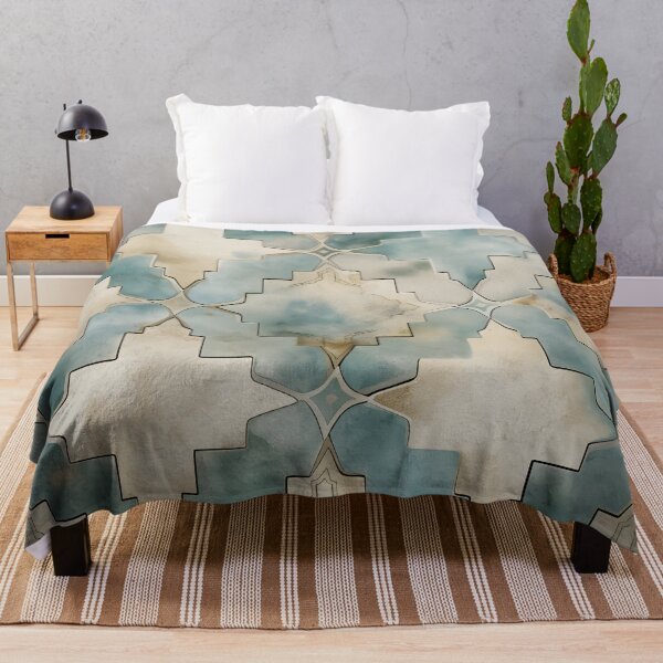 Item preview, weathered and worn moroccan tile print designed and sold by dcrc.