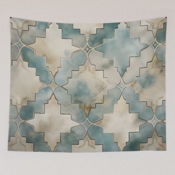 Item preview, weathered and worn moroccan tile print designed and sold by dcrc.