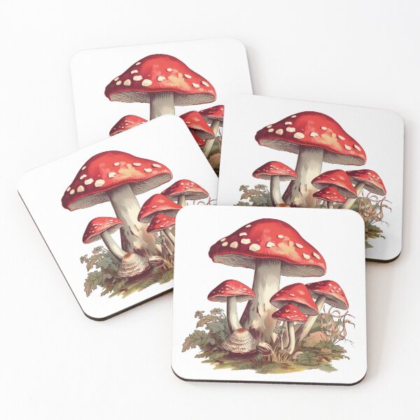 Item preview, Fall Mushrooms | Vintage Art designed and sold by EarthyTones.