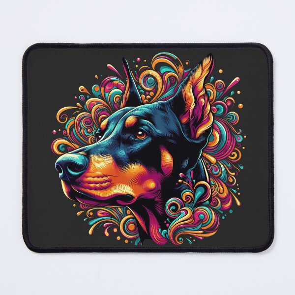 Item preview, psychedelic doberman portrait designed and sold by TheWorkingDog.