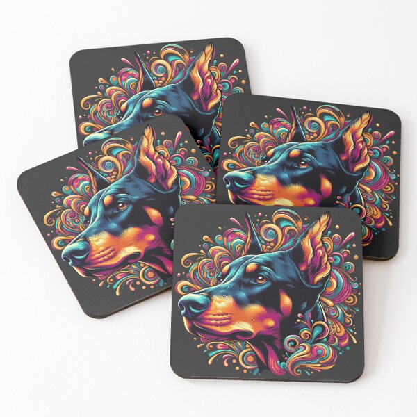 Item preview, psychedelic doberman portrait designed and sold by TheWorkingDog.