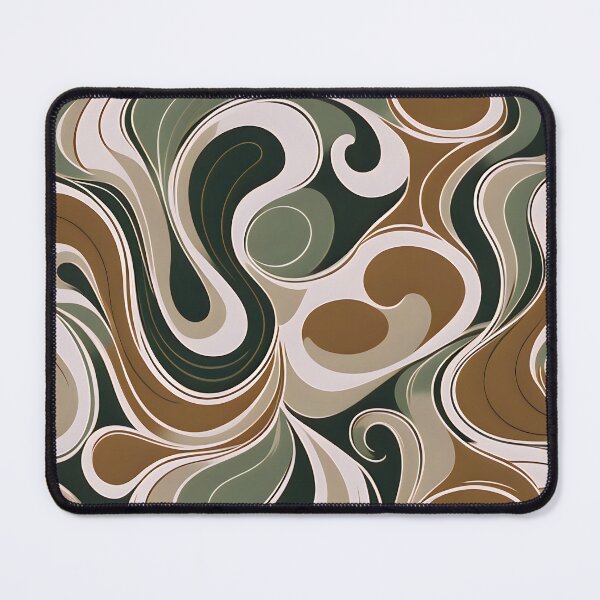 Item preview, Mid Modern Fluid Shapes, Brown, Green #1 designed and sold by Prints and Lifestyle.