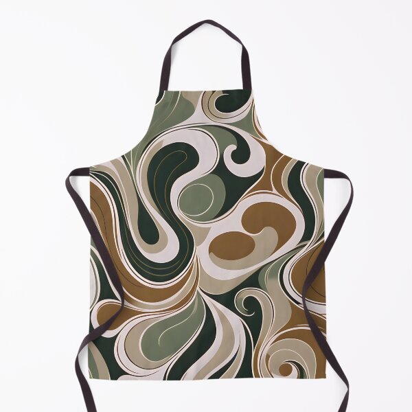Item preview, Mid Modern Fluid Shapes, Brown, Green #1 designed and sold by Prints and Lifestyle.