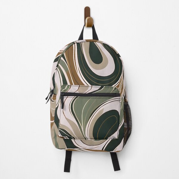 Item preview, Mid Modern Fluid Shapes, Brown, Green #1 designed and sold by Prints and Lifestyle.
