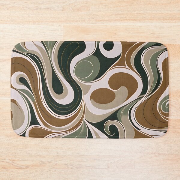 Item preview, Mid Modern Fluid Shapes, Brown, Green #1 designed and sold by Prints and Lifestyle.