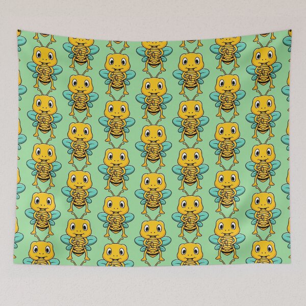 Item preview, Cute bee with honey cartoon illustration designed and sold by cubbone.