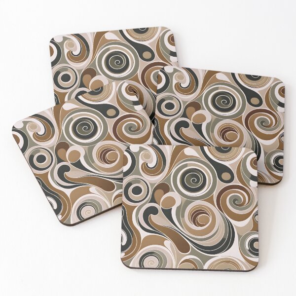 Item preview, Mid-century modern, Fluid Shapes, Brown, Green #2 designed and sold by Prints and Lifestyle.