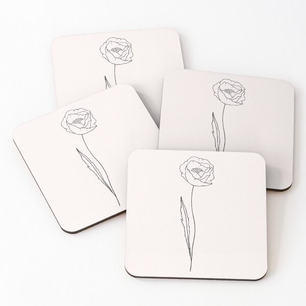 Item preview, Poppy line art designed and sold by PeachyLitchi.