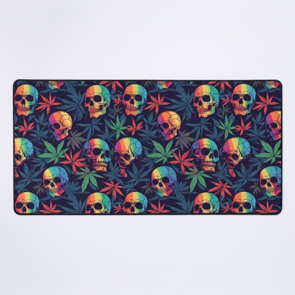 Item preview, Rainbow Skulls and Cannabis Weed Leaves Seamless Pattern designed and sold by MedicatedMedusa.
