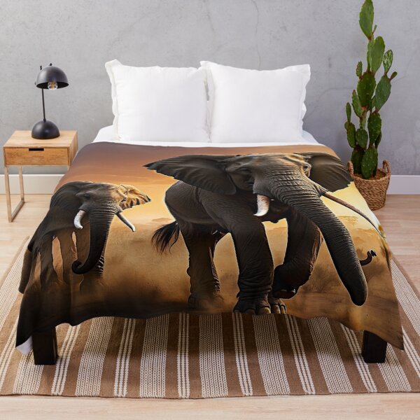 Item preview, Elephants Battle Beneath a Blazing designed and sold by Best-Art-32.