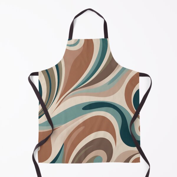 Item preview, Mid-century modern, Fluid Shapes, Teal, Brown #1 designed and sold by Prints and Lifestyle.