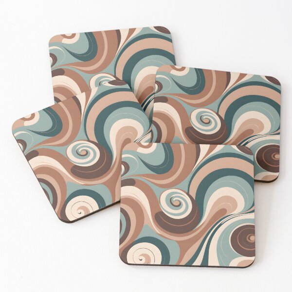 Item preview, Mid-century modern,  Fluid Shapes, Teal, Brown #2 designed and sold by Prints and Lifestyle.