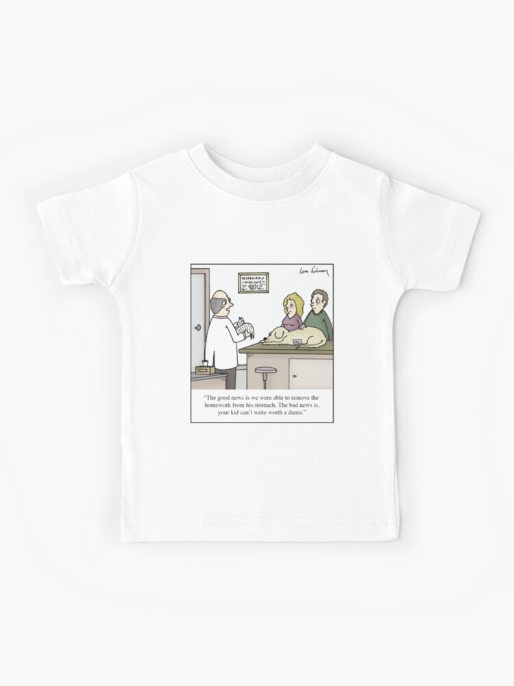 Dog Ate Some Bad Homework Cartoon Kids T Shirt By Humoresquetoons Redbubble