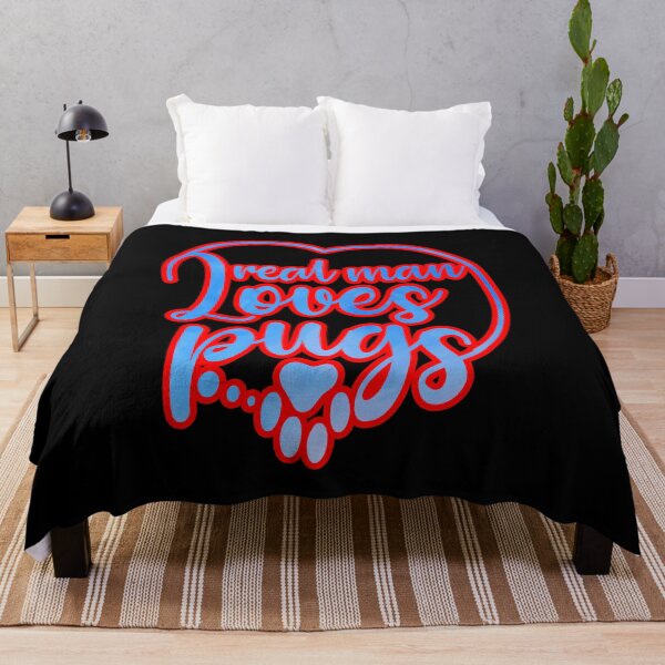 Item preview, Real man loves pugs. Cool pug dog owner quote for men designed and sold by creativerooney.