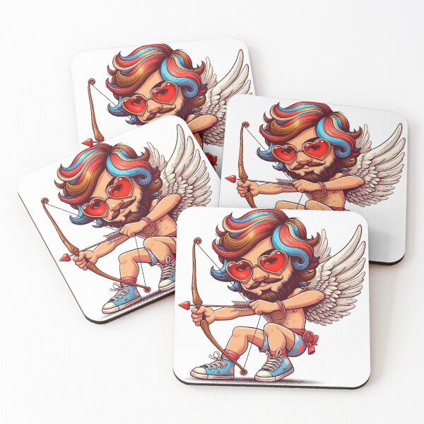 Item preview, This psychedelic illustration depicts a hippie Cupid spreading love with his arrows. designed and sold by 271Studio.