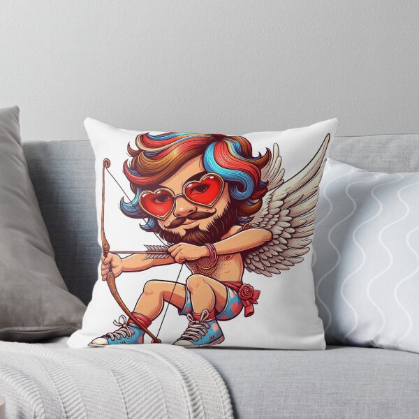 Item preview, This psychedelic illustration depicts a hippie Cupid spreading love with his arrows. designed and sold by 271Studio.